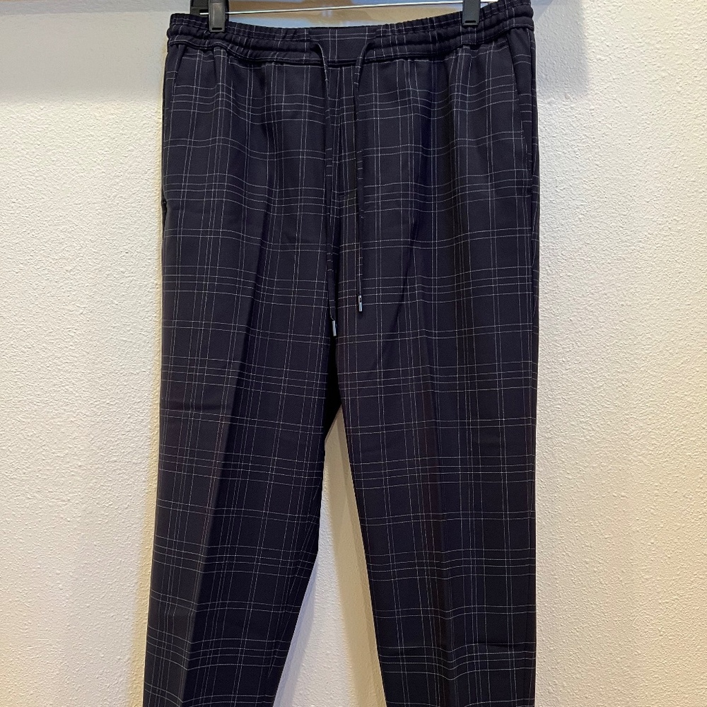 Banana Republic navy plaid pants